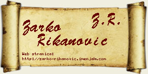 Žarko Rikanović vizit kartica